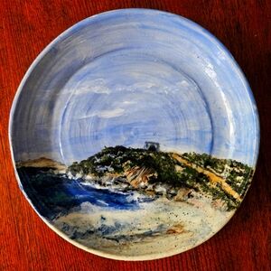 10.5" Artist Hand Painted Tray With 1.5" Rim